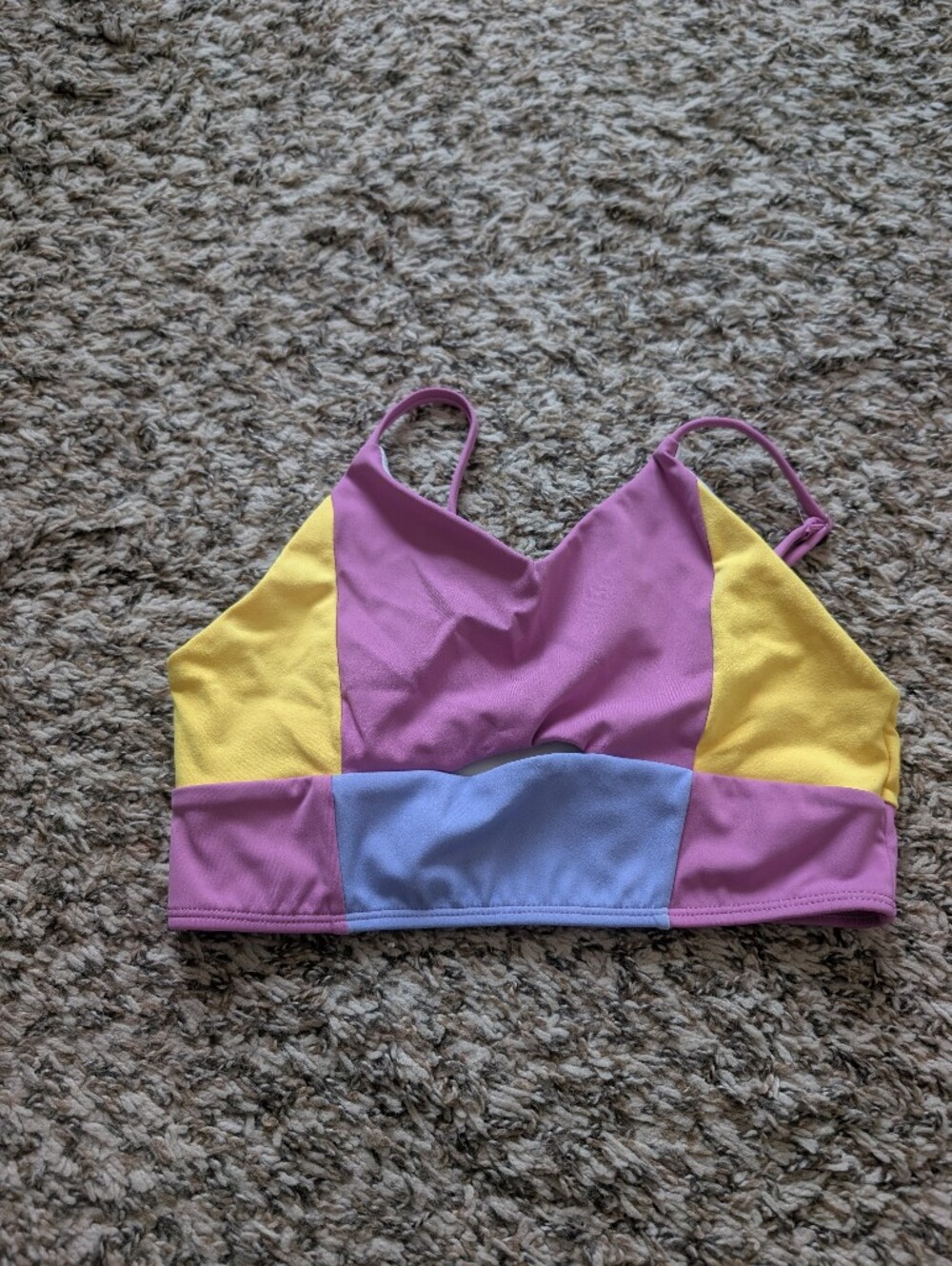 Honeycut Adult Xs Colorblock Pink, Yellow & Blue Top